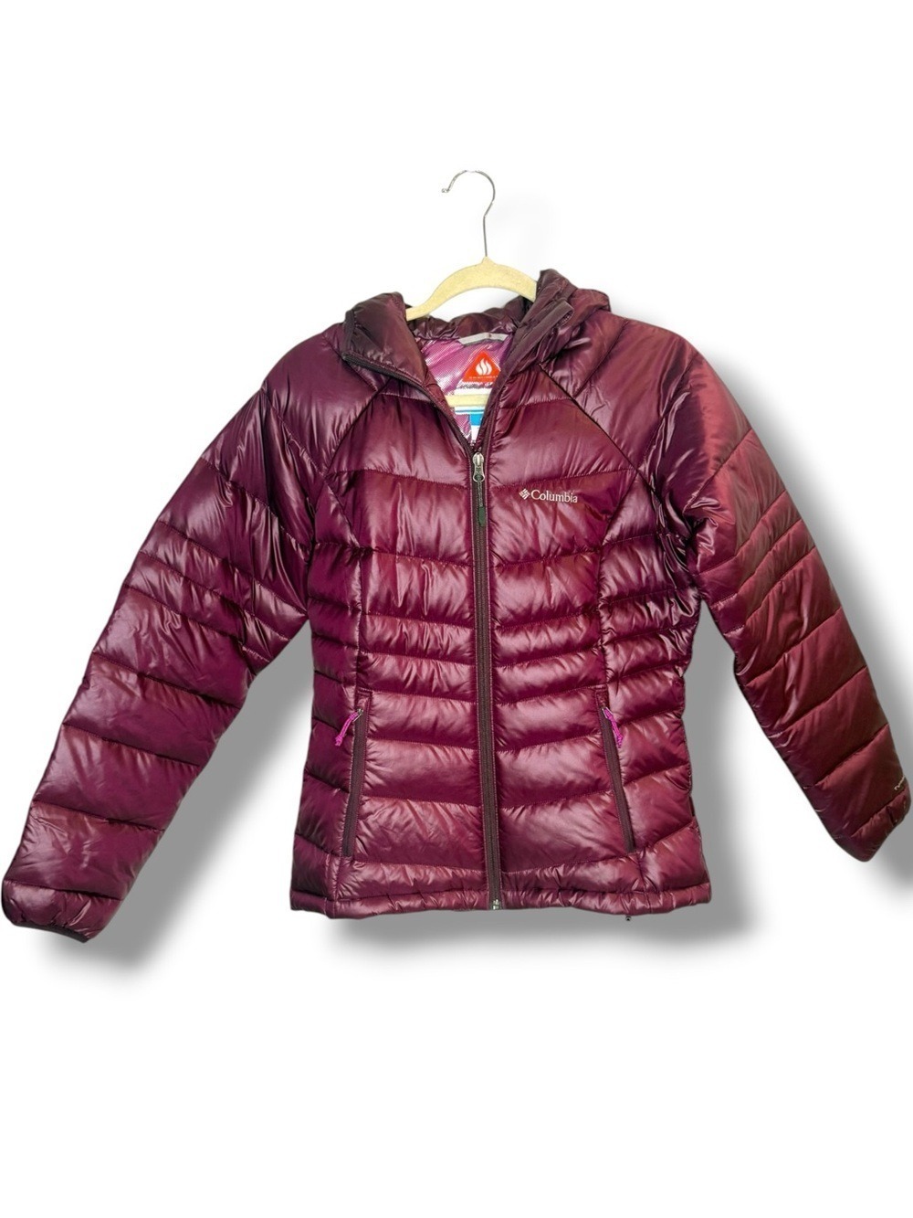 Columbia Platinum 860 TurboDown Hooded Jacket Purple Small